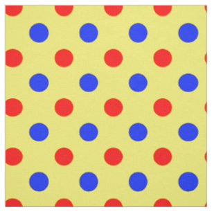 Gelb Rot Blau Punkte Design  Stoff
