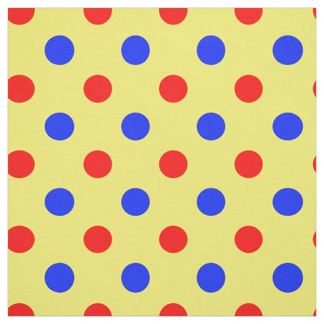 Gelb Rot Blau Punkte Design  Stoff (Muster)