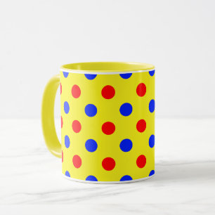 Gelb Rot Blau Punkte Design Tasse