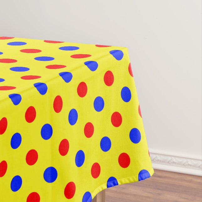 Gelb Rot Blau Punkte Design  Tischdecke (Beispiel)