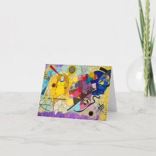 Gelb, rot, blau, unendlich Punkte - nach Kandinsky Dankeskarte