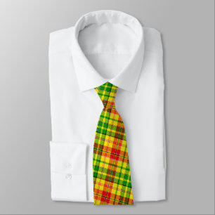 Gelb Rot Grün Kariertes Tartan Design Krawatte