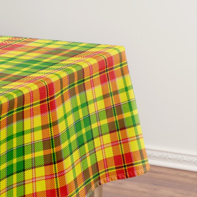 Gelb Rot Grün Kariertes Tartan Design  Tischdecke (Beispiel)