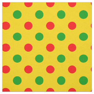 Gelb Rot Grün Polka Punkte Design  Stoff