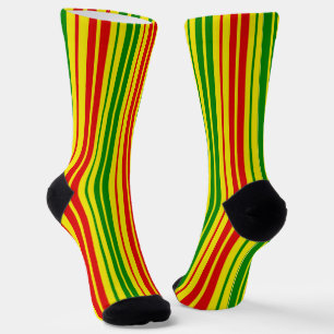 Gelb Rot Grün Streifen Muster Socken