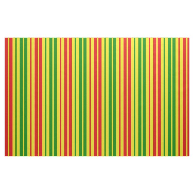 Gelb Rot Grün Streifen Muster   Stoff (Fat Quarter (45,7 x 55,9 cm))
