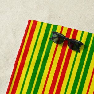 Gelb Rot Grün Streifen Muster Strandtuch