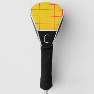 Gelb & Rot Minimal Kariertes Muster drucken Golf Headcover