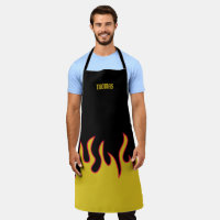 Gelb, Rot und Schwarze Flammen Personalisiert