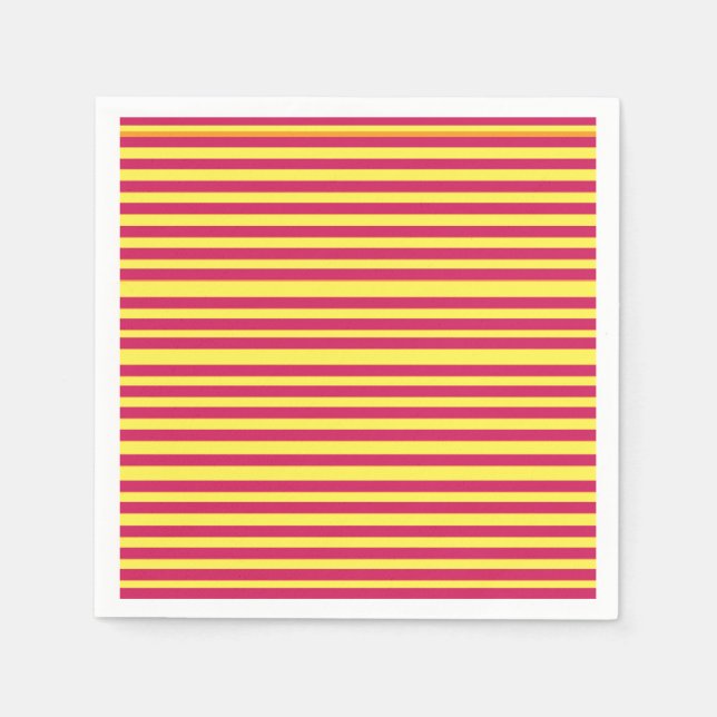 Gelb, Rotfrühlingssmotiv Lines Napkins Serviette (Vorderseite)