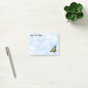 Gelb Schwalbenschwanz Schmetterling Blauer Himmel Post-it Klebezettel
