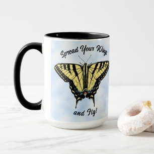 Gelb Schwalbenschwanz Schmetterling Blauer Himmel Tasse