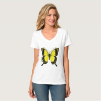 Gelb Schwalbenschwanz Schmetterling V-Ausschnitt