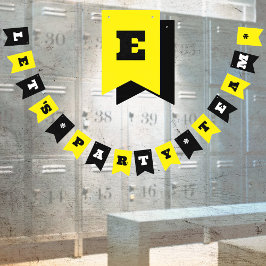 Gelb/Schwarz Benutzerdefiniertes Party oder Arbeit Wimpelkette