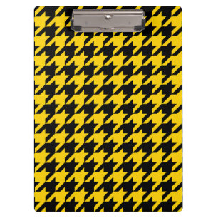 Gelb Schwarz Houndstooth Karo Klemmbrett