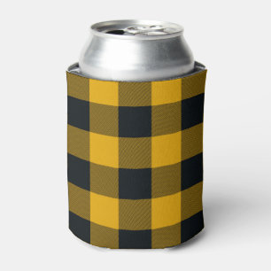 Gelb-schwarz karierte Quadrate Buffalo Plaid Dosenkühler