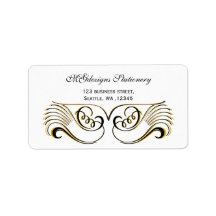 gelb, schwarz und weiß Chic Adressbezeichnungen fü