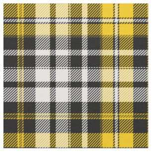 Gelb Schwarz Weiß Kariertes Tartan Muster Design Stoff