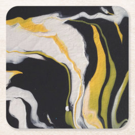 gelb, schwarz, weiß rechteckiger pappuntersetzer