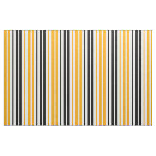 Gelb Schwarz Weiß Streifen Muster Design Stoff