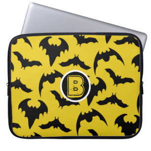 Gelb & Schwarze Fledermäuse Halloween Laptopschutzhülle