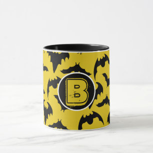 Gelb & Schwarze Fledermäuse Halloween Tasse