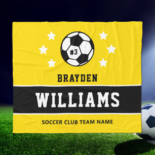 Gelb Schwarze individuelle Fußballname Rückennumme Fleecedecke