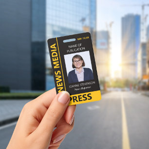 Gelb Schwarze Nachrichten Medien Presse Foto Ausweis