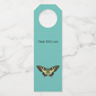 Gelb-schwarzer Schmetterling Flaschenanhänger