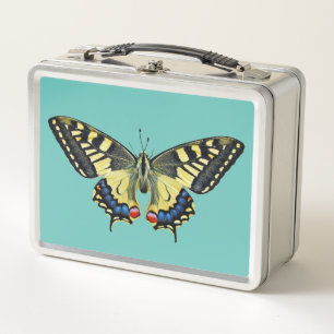 Gelb-schwarzer Schmetterling Metall Brotdose