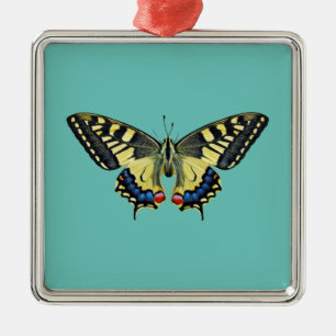 Gelb-schwarzer Schmetterling Ornament Aus Metall