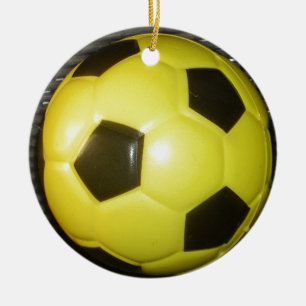 Gelb-Schwarzes Fußball-Abstraktdesign Keramik Ornament