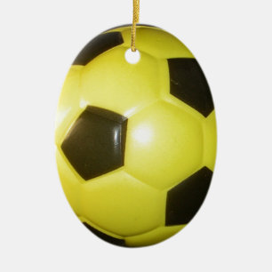Gelb-Schwarzes Fußball-Abstraktdesign Keramik Ornament
