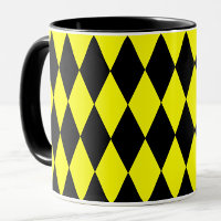 Gelb Schwarzes Harlekin-Diamant-Schachbrett-Design