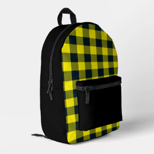 Gelb-schwarzes Karomuster Bedruckter Rucksack