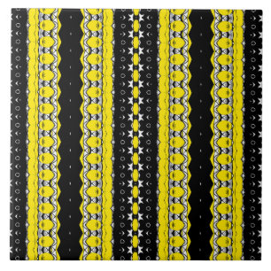 Gelb-schwarzes Muster Fliese