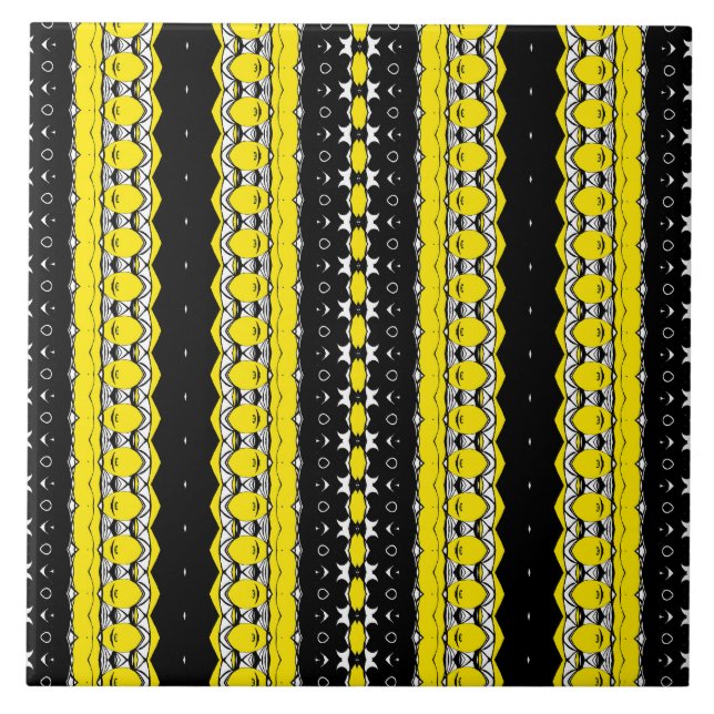 Gelb-schwarzes Muster Fliese (Vorderseite)