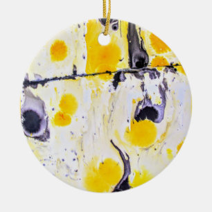 Gelb-schwarzes Musterornament Keramikornament