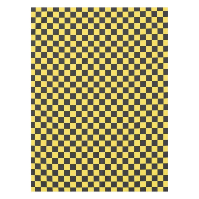 Gelb-schwarzes Schachbrettmuster Tischdecke (Vorderseite)