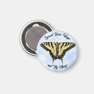 Gelb Segelschwanz Schmetterling Blauer Himmel Pers Magnet