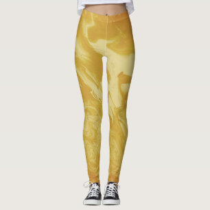 Gelb Senf Abstrakt, Modern Trendig Leggings
