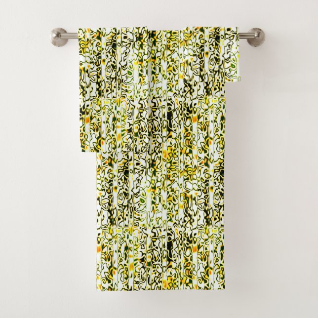 Gelb-Set und Schwarz-Cheetah Badhandtuch Set (Insitu)