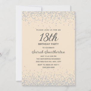 Gelb Silber Diamant Glitter 18. Geburtstag Einladung