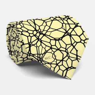 Gelb Spielerei Verrückte Geometrische Lineare Mono Krawatte