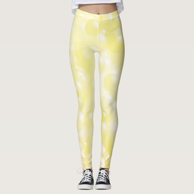 Gelb sprudelt Leggings (Vorderseite)