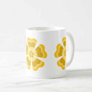 Gelb stilisierte Retro-Blume Kaffeetasse