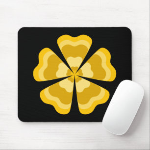 Gelb stilisierte Retro-Blume Mousepad