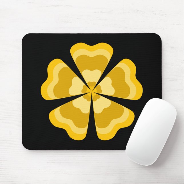 Gelb stilisierte Retro-Blume  Mousepad (Mit Mouse)