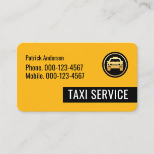 Gelb Taxi Schwarz Tab Fahrend Visitenkarte