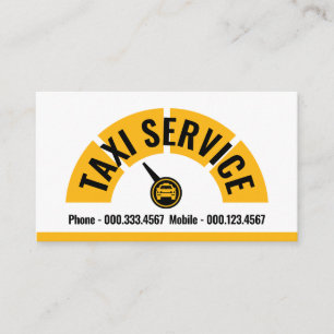 Gelb Taxi Tachometer Cab Fahren Visitenkarte